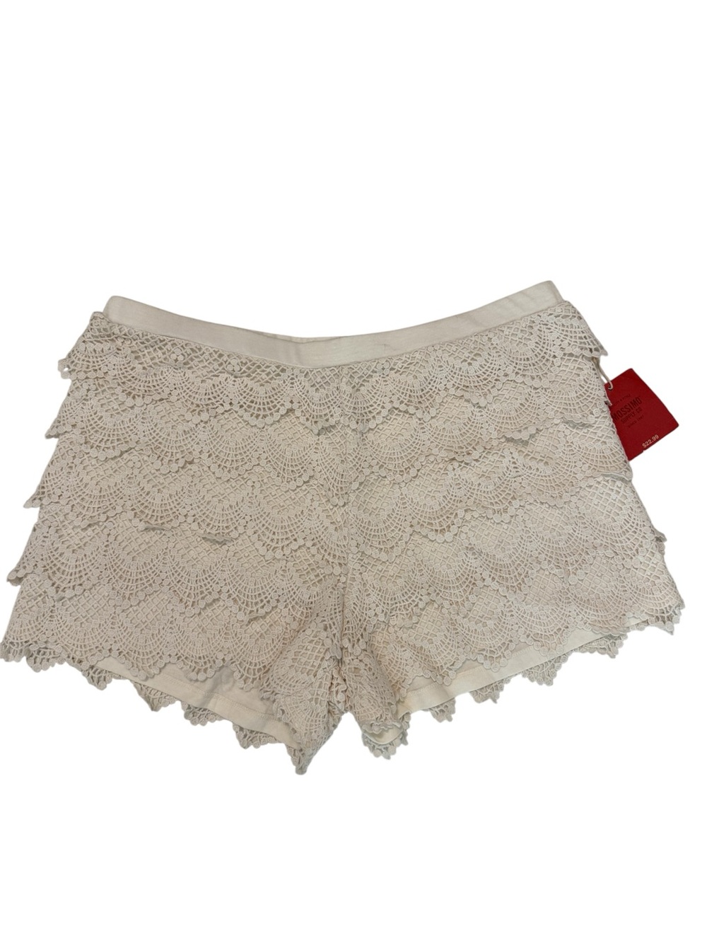 Mossimo Supply Co. Scalloped Layered Crochet Lace Shorts - Cream XL